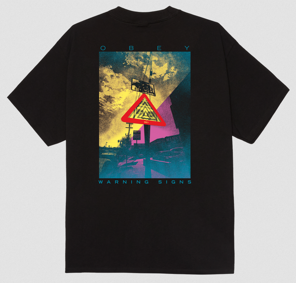 Obey Warning Sign Black M L XL