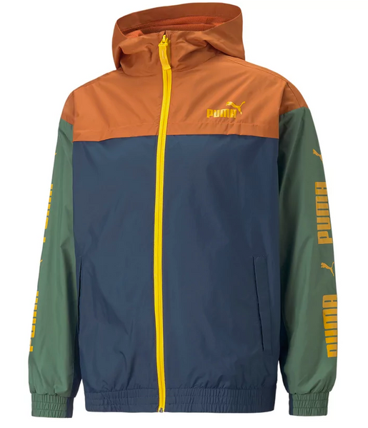 Puma Colourblock Hooded Windbreaker Warm Chestnut