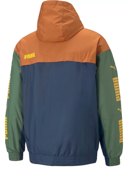 Puma Colourblock Hooded Windbreaker Warm Chestnut