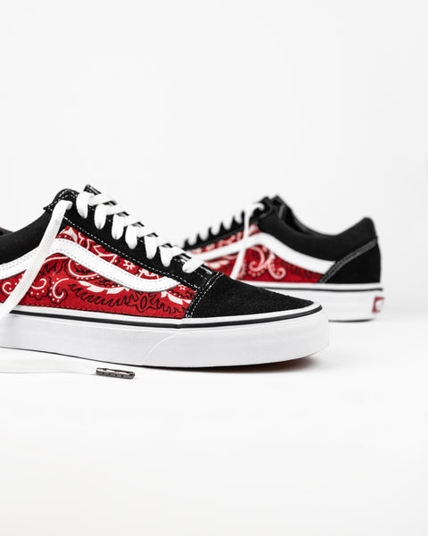 Vans Old Skool x Red Flags Custom. Bandana Paisley