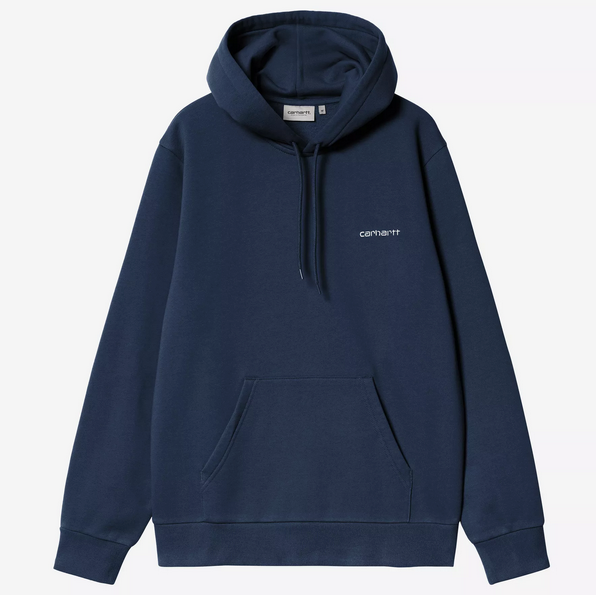 Carhartt WIP Hooded Script Embroidery Sweat Jupiter/White