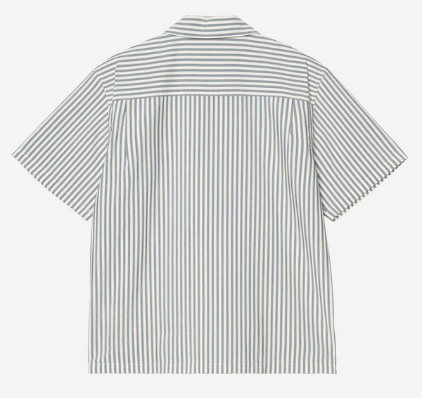Carhartt WIP S/S Leavel Shirt Leavel Stripe Blue River/Wax