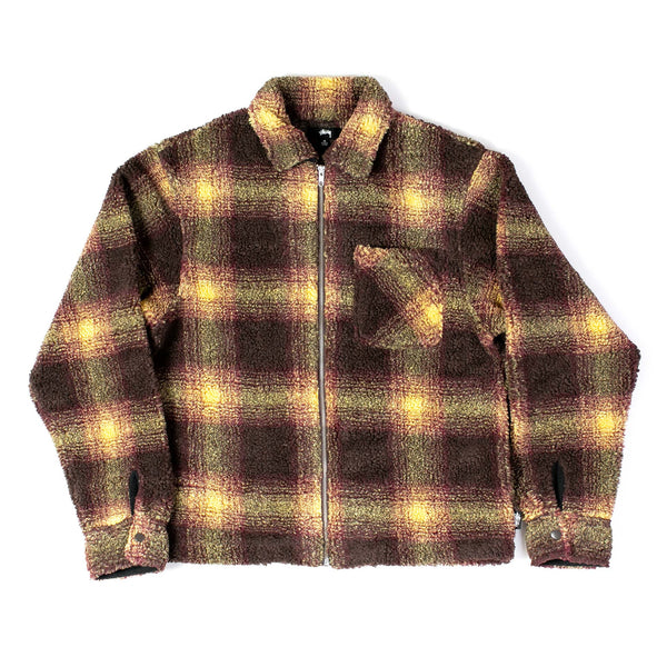 Stüssy Shadow Plaid Sherpa Zip Shirt