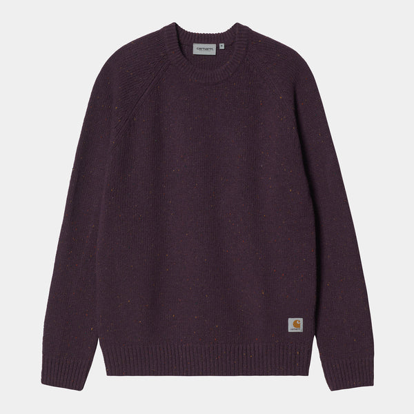 Carhartt WIP Anglistic Sweater Speckled Dark Plum