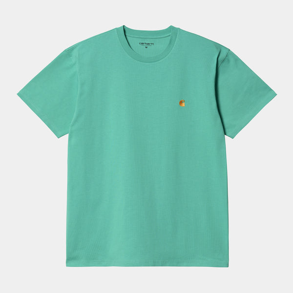 Carhartt WIP S/S Chase T-Shirt Aqua Green/Gold